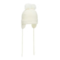 Cappello in cotone bianco con paraorecchie, 0-2 mesi