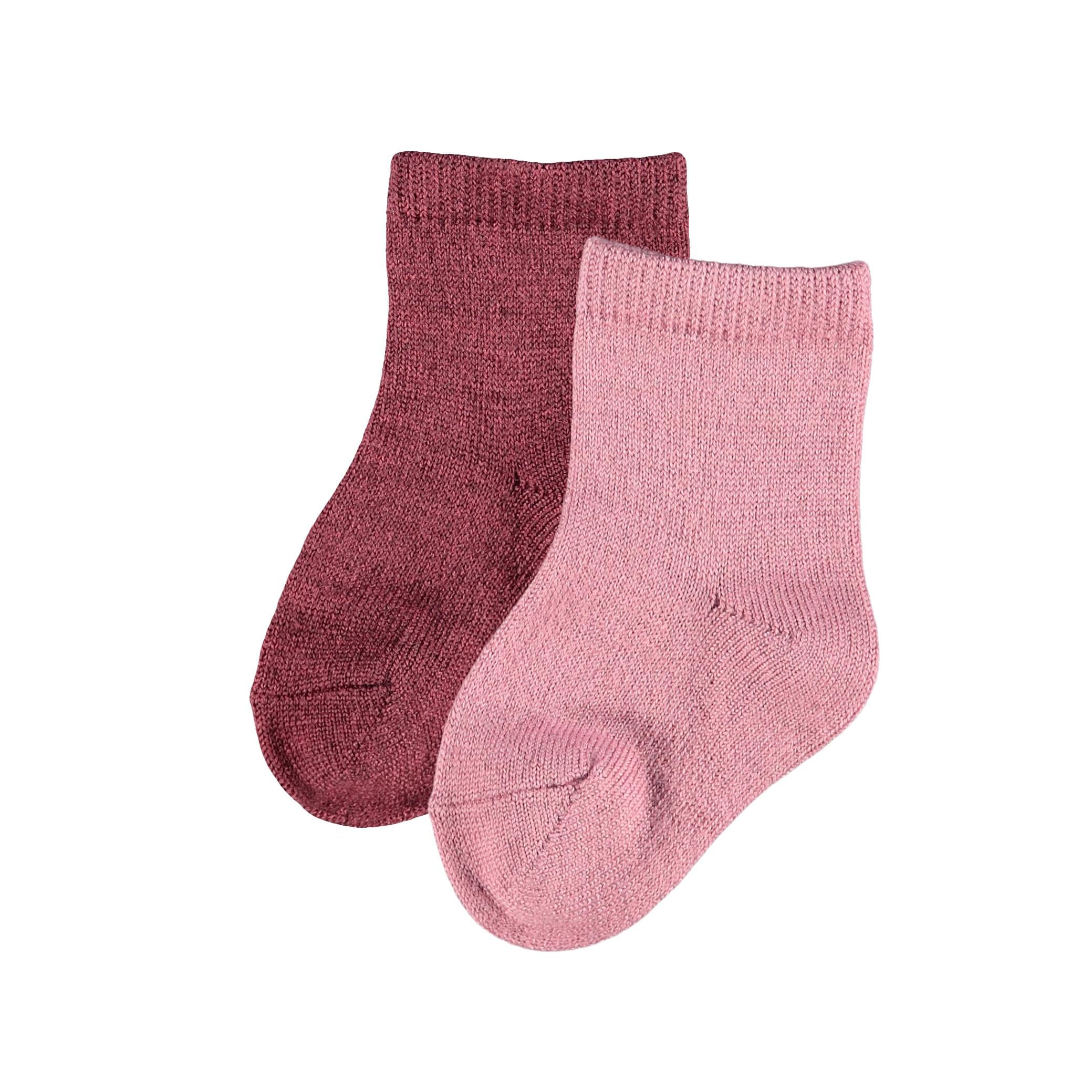 Calzini in lana merino, 2 paia, Nostalgia Rose | Neonato Bimba