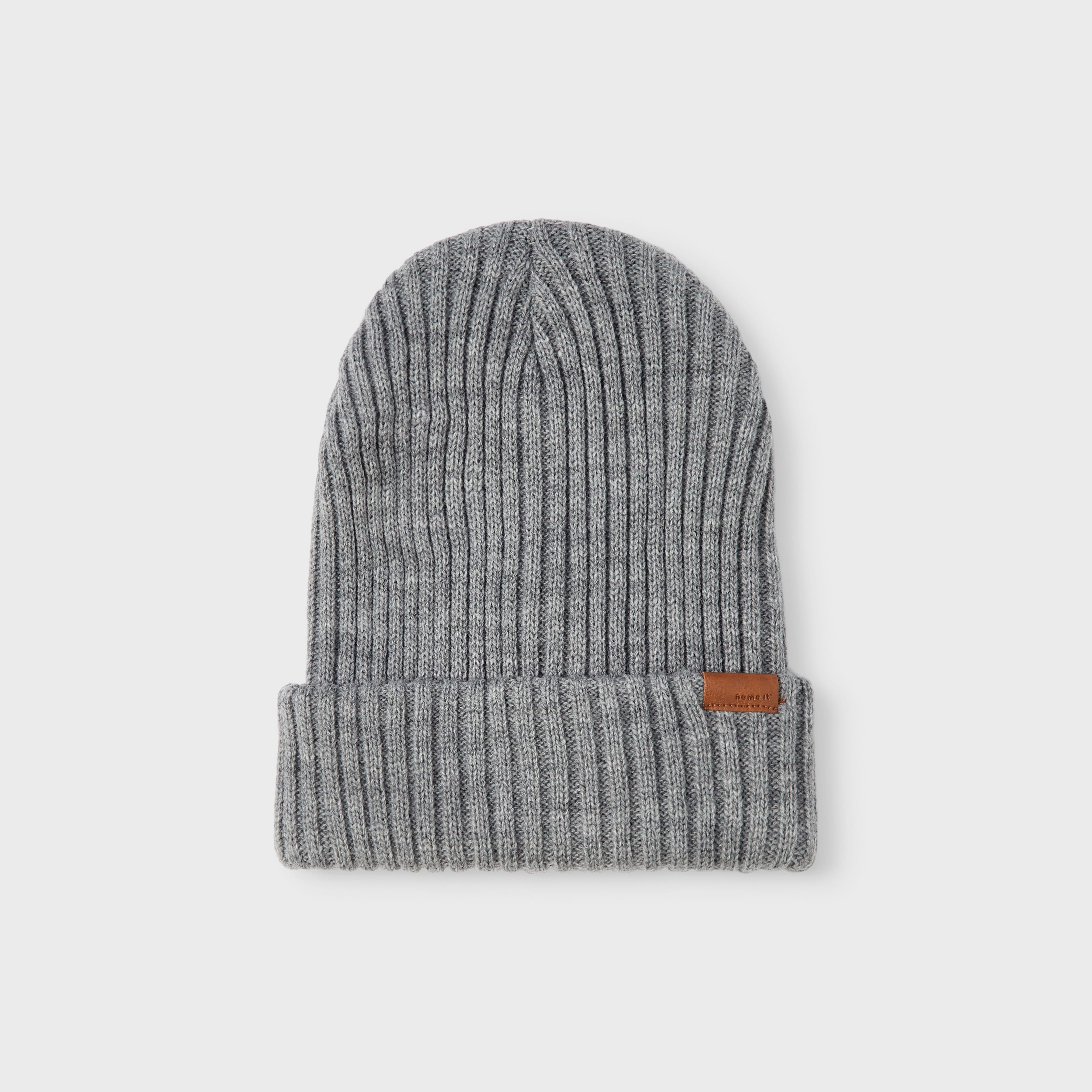 Berretto in maglia a coste grigio per bambini | 1 - 7 anni Name It