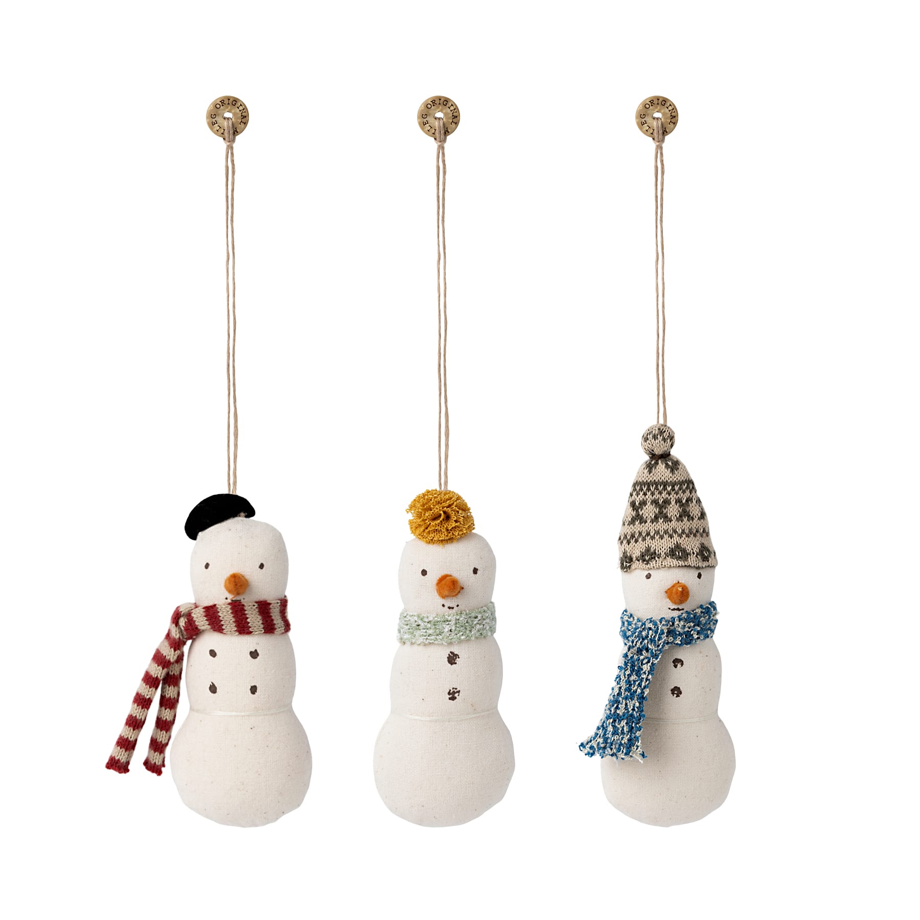 Christmas ornament in fabric, Snowman