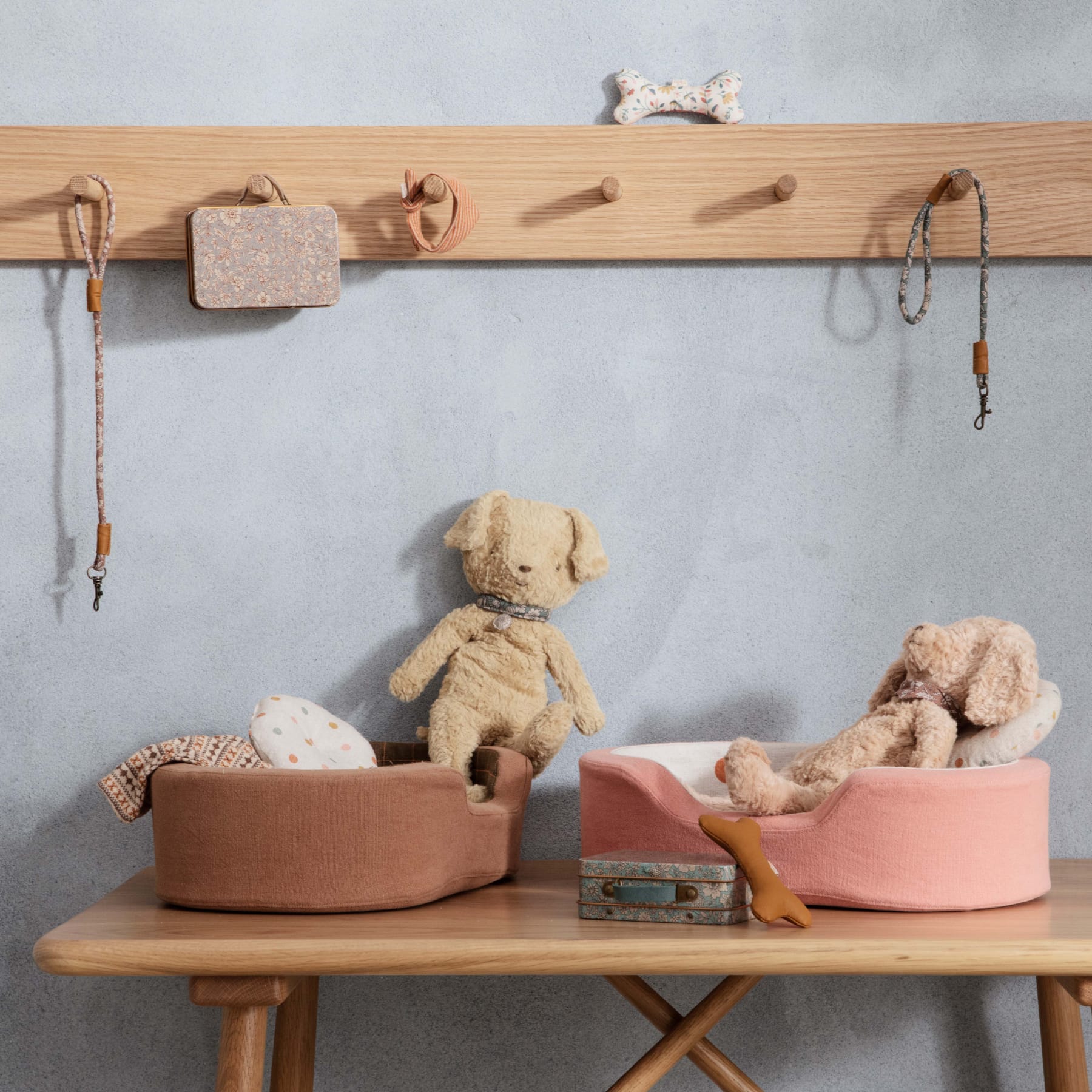 Cestino cuccia per peluche medio, Corallo