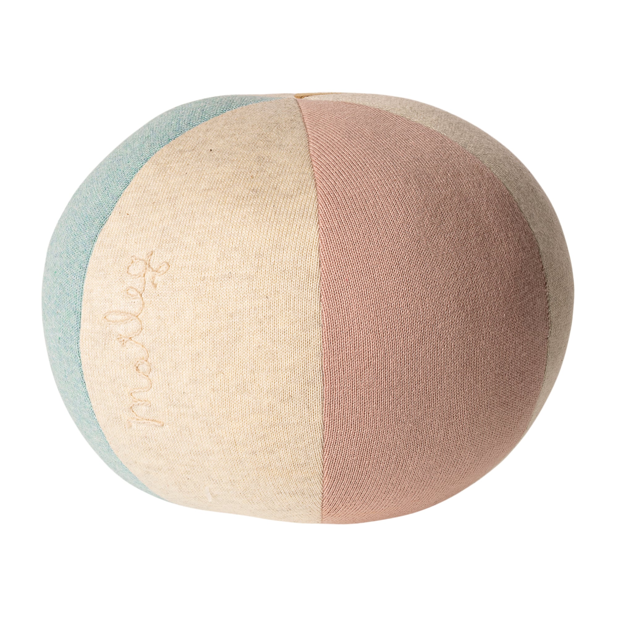Maileg | Palla Morbida in cotone, Ball Light Blue/Rose Glitter