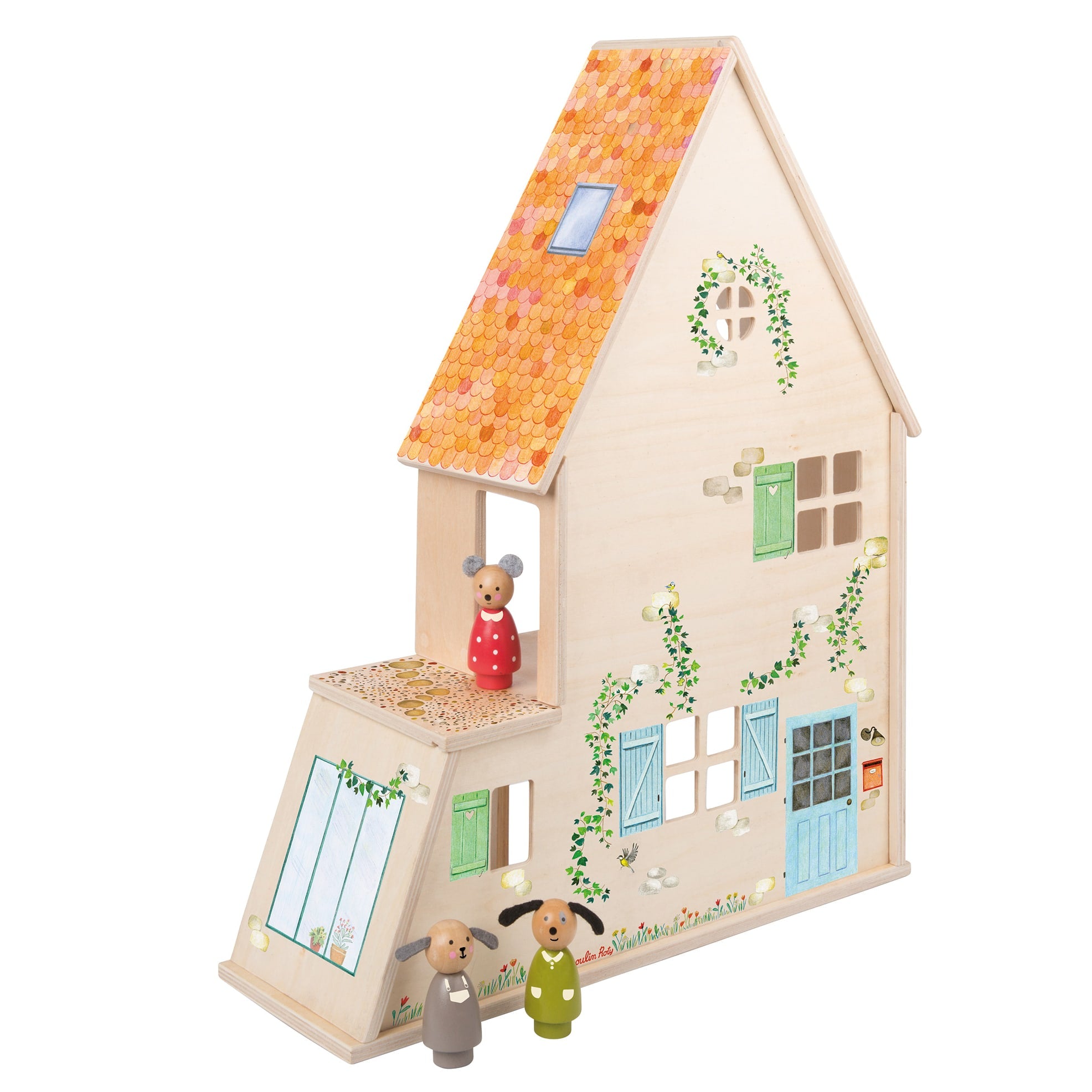 Casa grande in legno con mobili La Grande Famille | Moulin Roty 632420