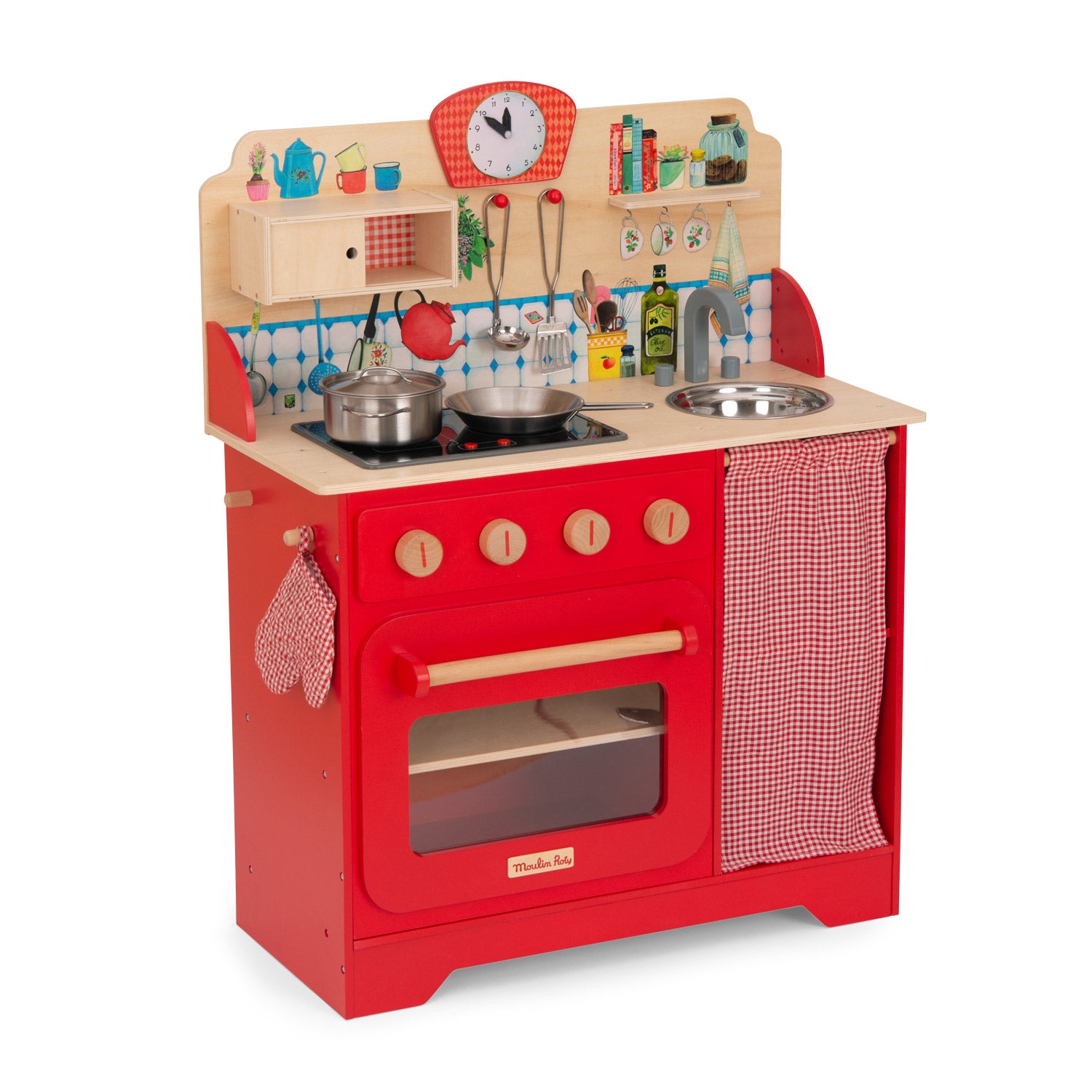 Moulin Roty | La Cucina in Legno Rosso Luci e Suoni La Grande Famille