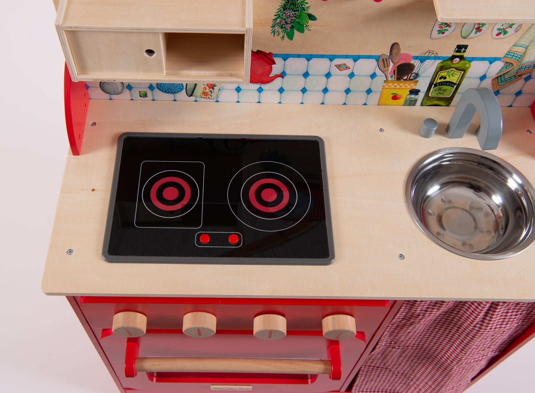 Moulin Roty | Wooden kitchen, sound and light with 5 accessories
