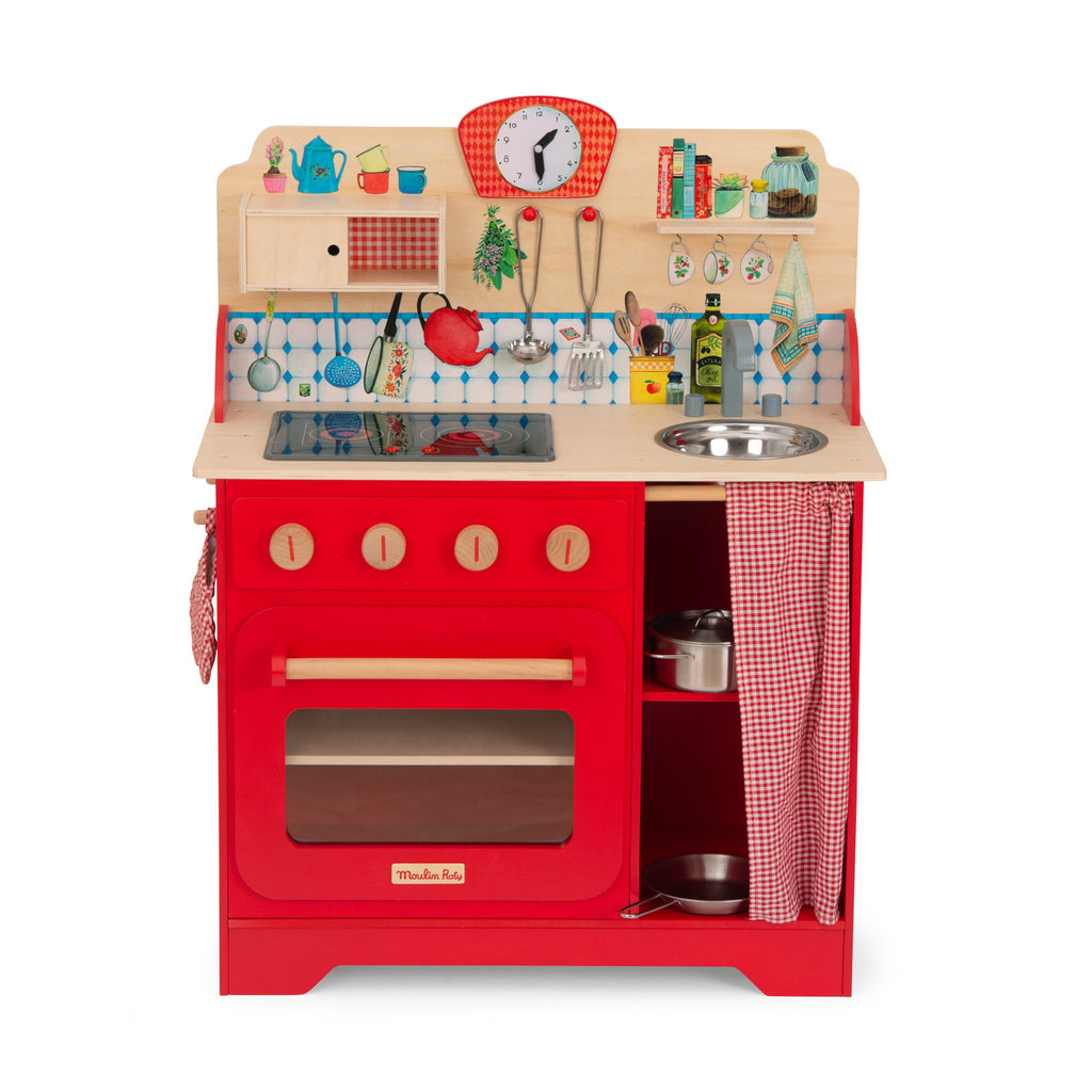 Moulin Roty | La Cucina in Legno Rosso Luci e Suoni La Grande Famille