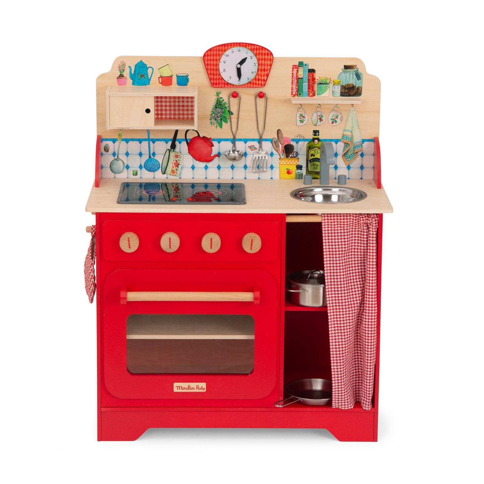 Moulin Roty | La Cucina in Legno Rosso Luci e Suoni La Grande Famille