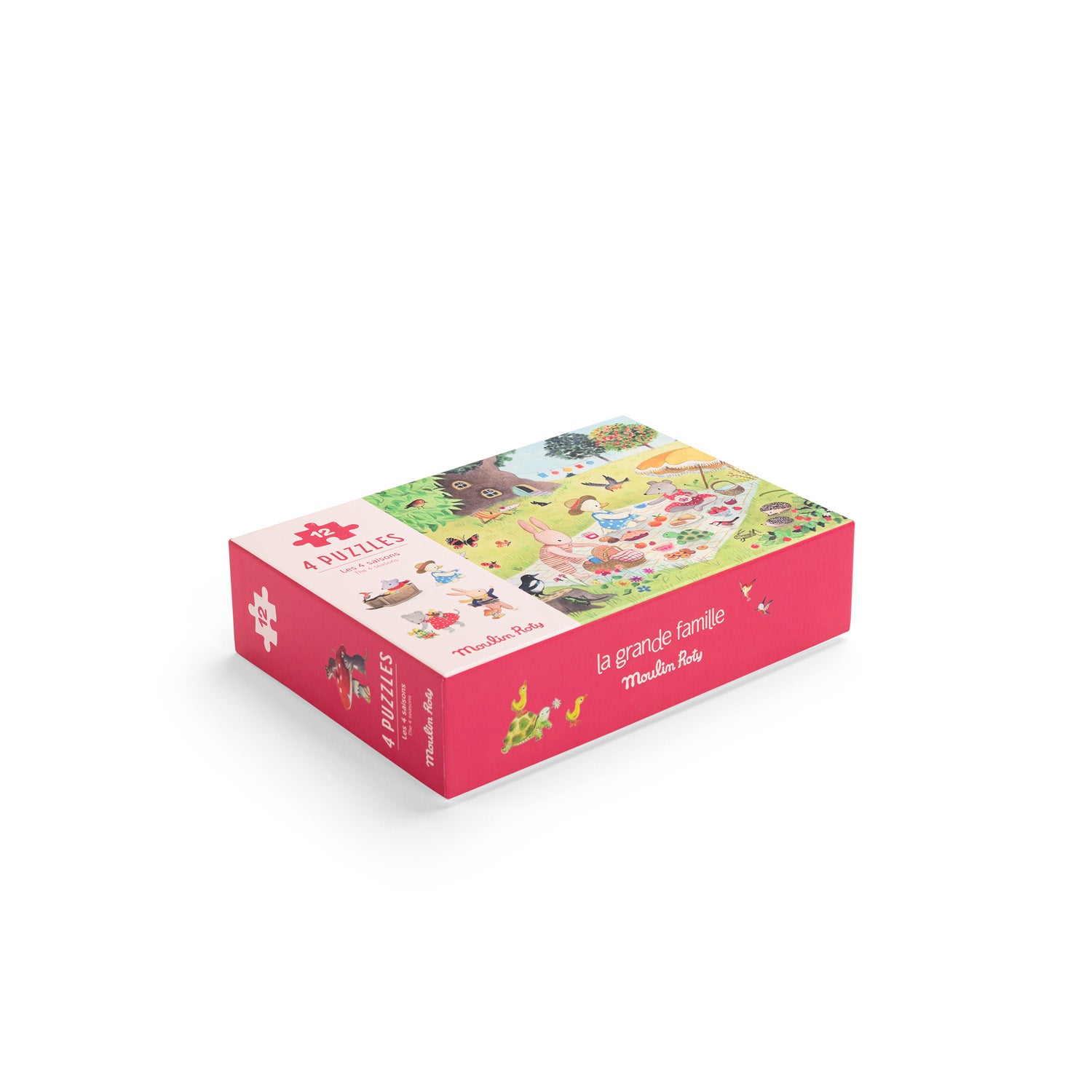 Moulin Roty | 4 Puzzle delle Stagioni, 4x12pz, La Grande Famille