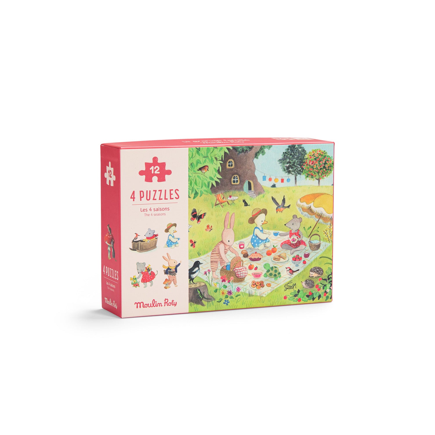 Moulin Roty | 4 Puzzle delle Stagioni, 4x12pz, La Grande Famille