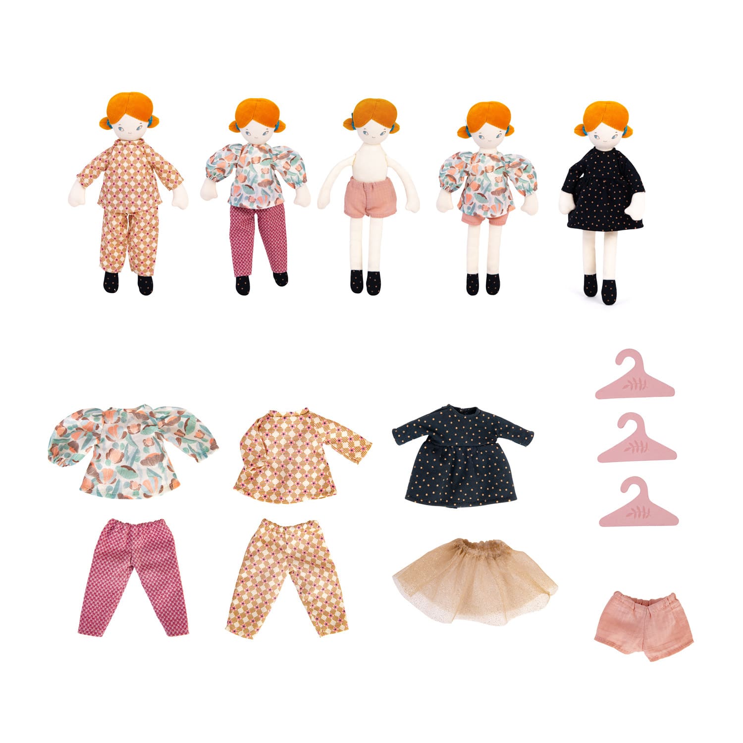 Moulin Roty | Valigetta e bambola armadio con vestiti, Les Parisiennes