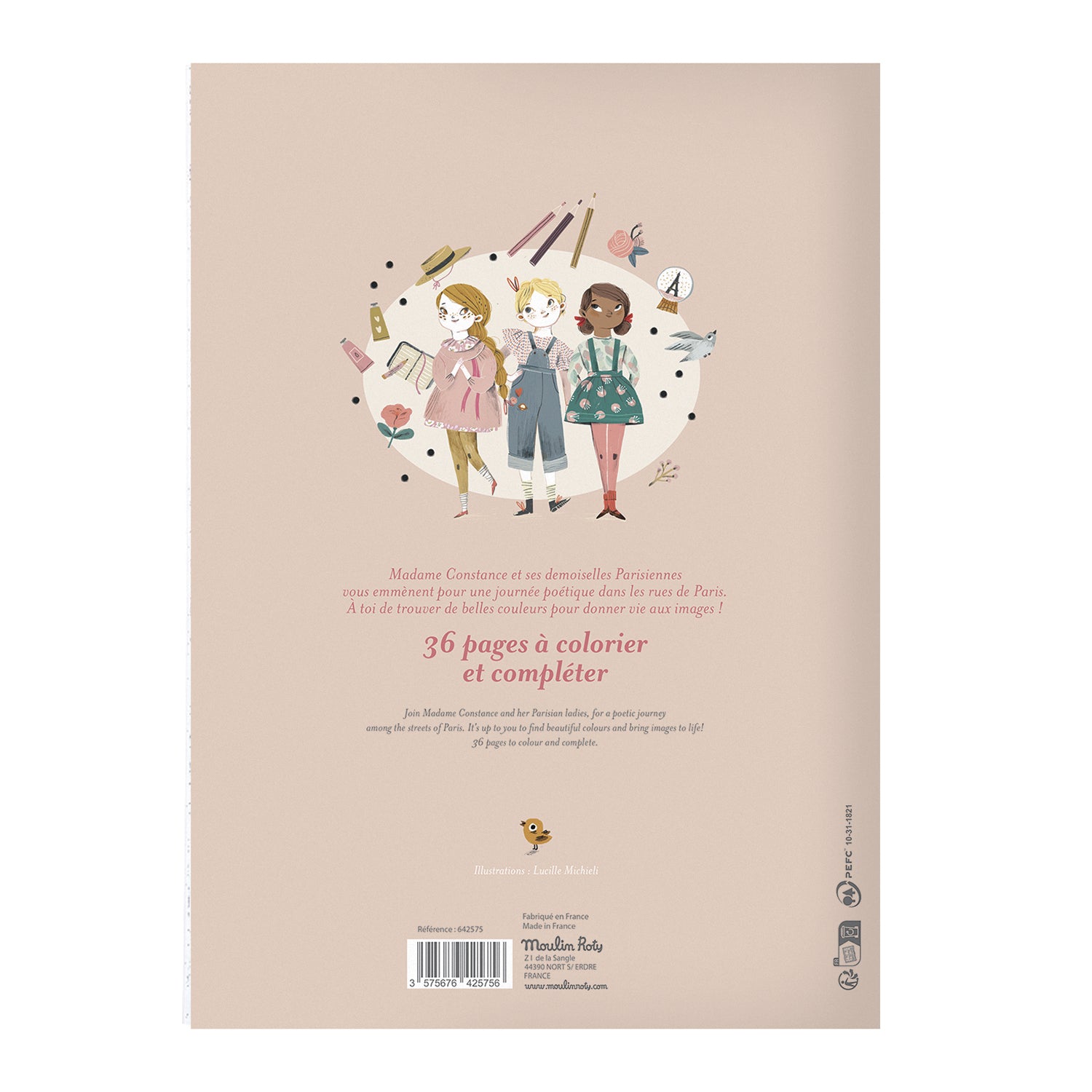 Moulin Roty | Quaderno da colorare, Les Parisiennes