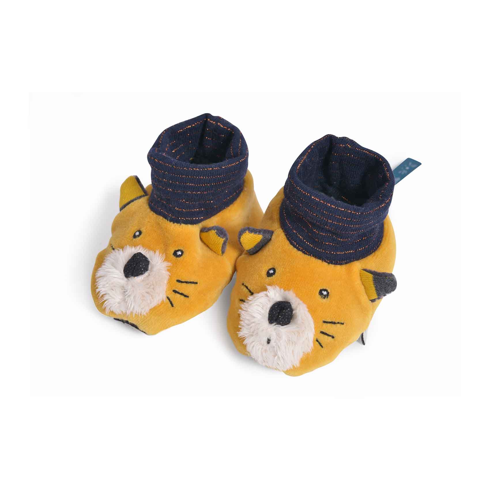 Moulin Roty | Pantofole 0-6 mesi, Gatto Lulu - Les Moustaches