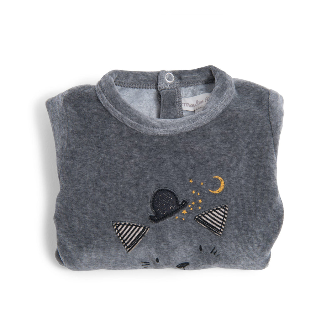 Moulin Roty | Tutina Intera in Ciniglia Grigio Gatto, Les Moustaches