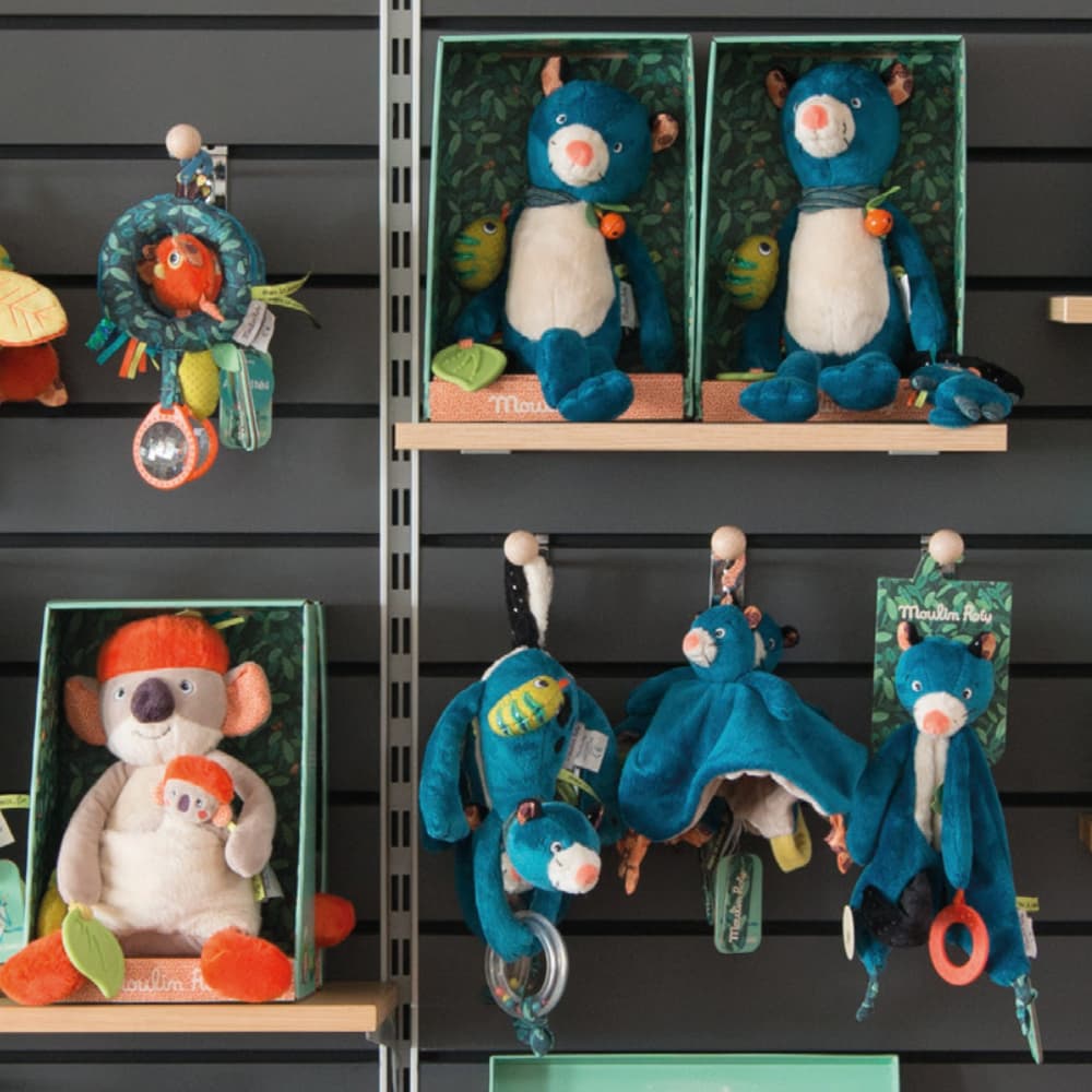 Peluche Zimba attività e sonaglio da appendere