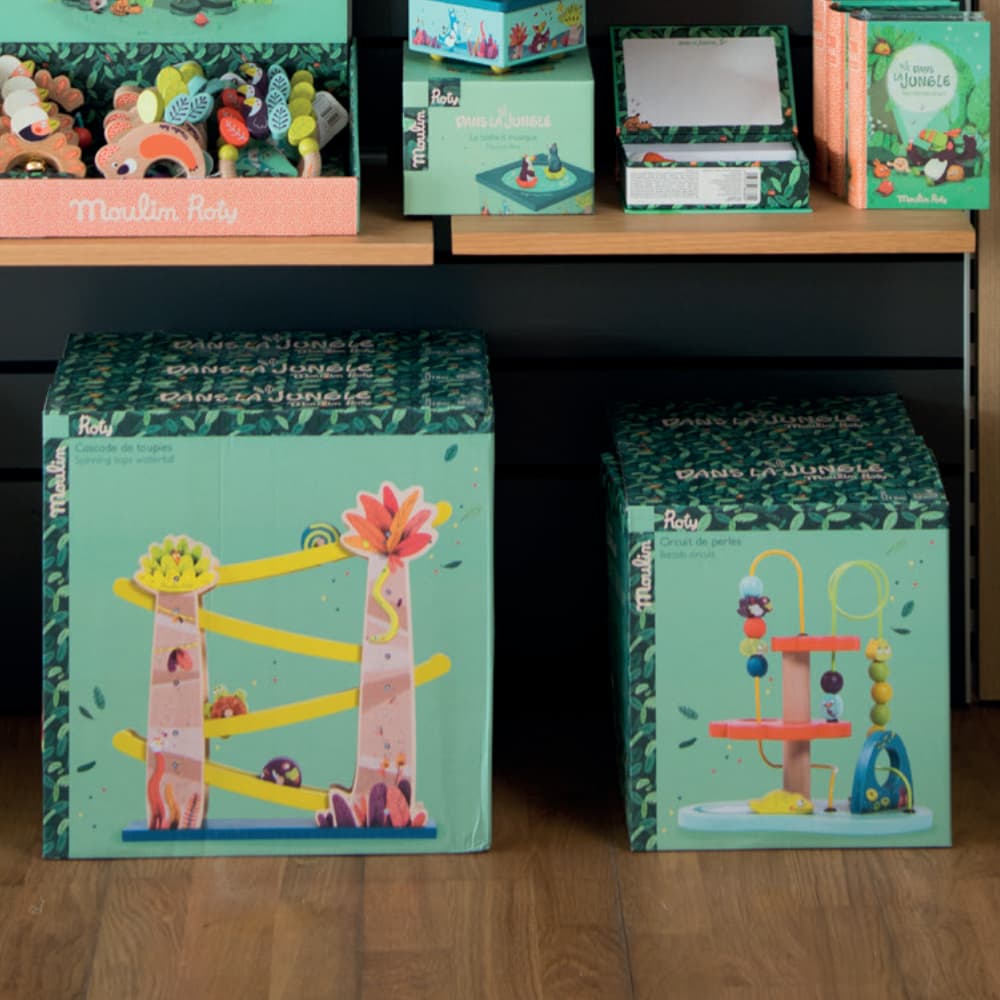 Moulin Roty | Circuito attività in legno con perle, Dans la Jungle 668376