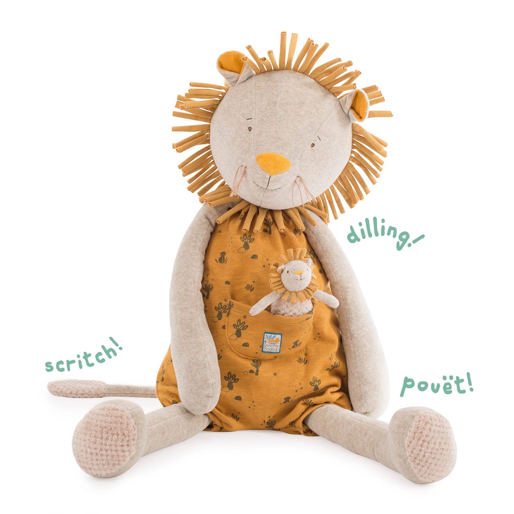 Moulin Roty | Peluche Gigante Leone Paprika 88 cm Sous mon Baobab