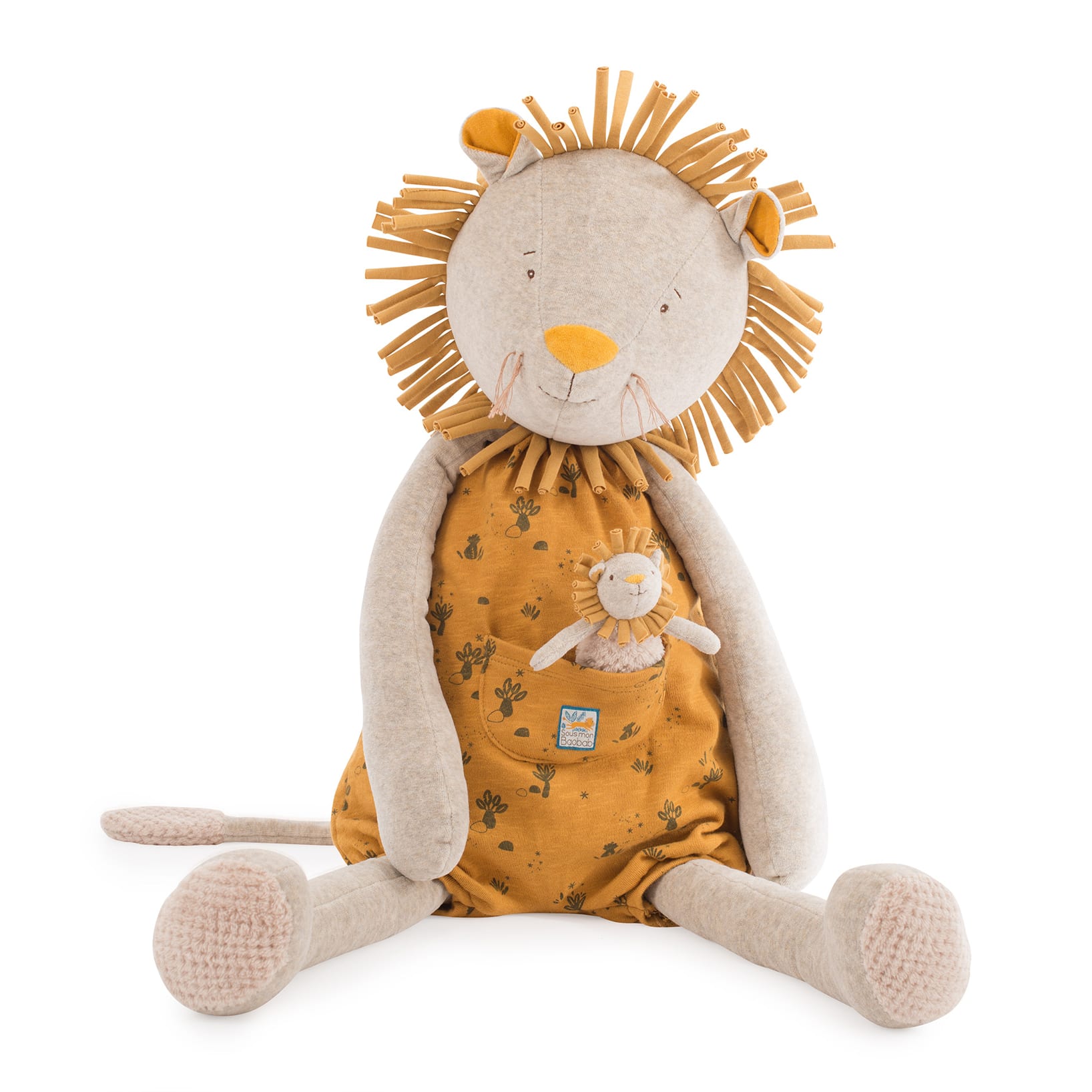 Moulin Roty | Peluche Gigante Leone Paprika 88 cm Sous mon Baobab