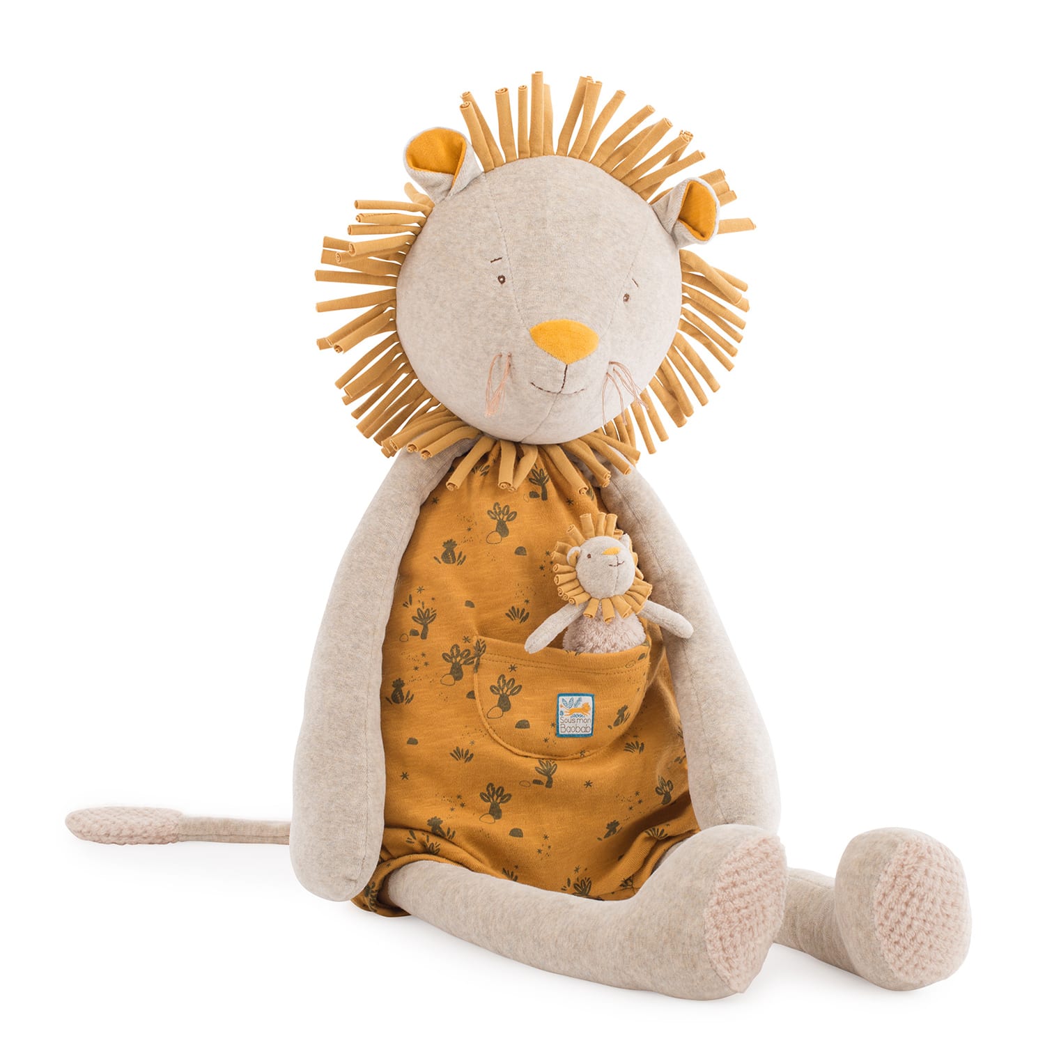 Moulin Roty | Peluche Gigante Leone Paprika 88 cm Sous mon Baobab