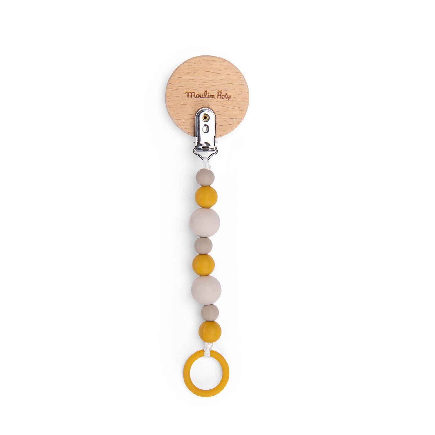 Moulin Roty | Portaciuccio in legno e silicone Leone