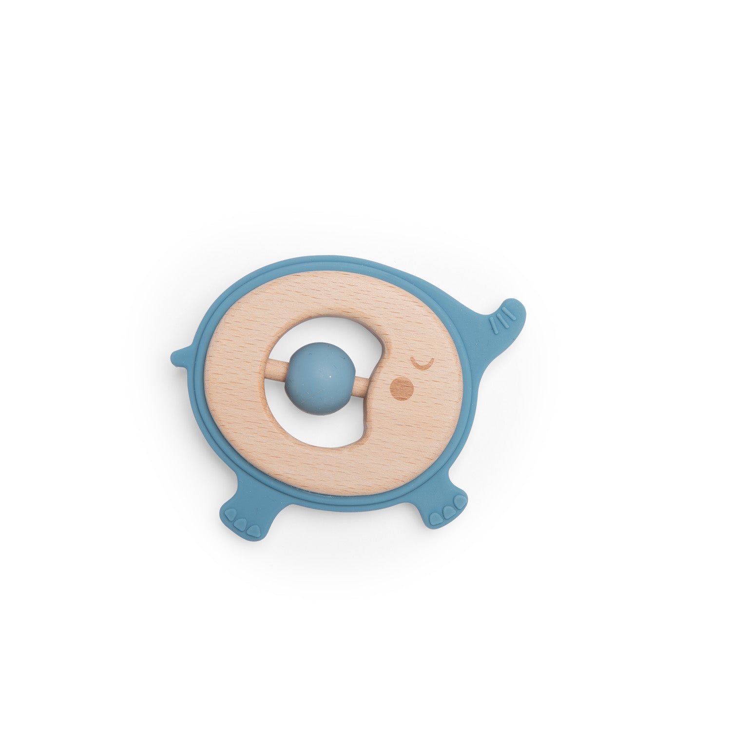 Wooden and silicone teething ring Elephant