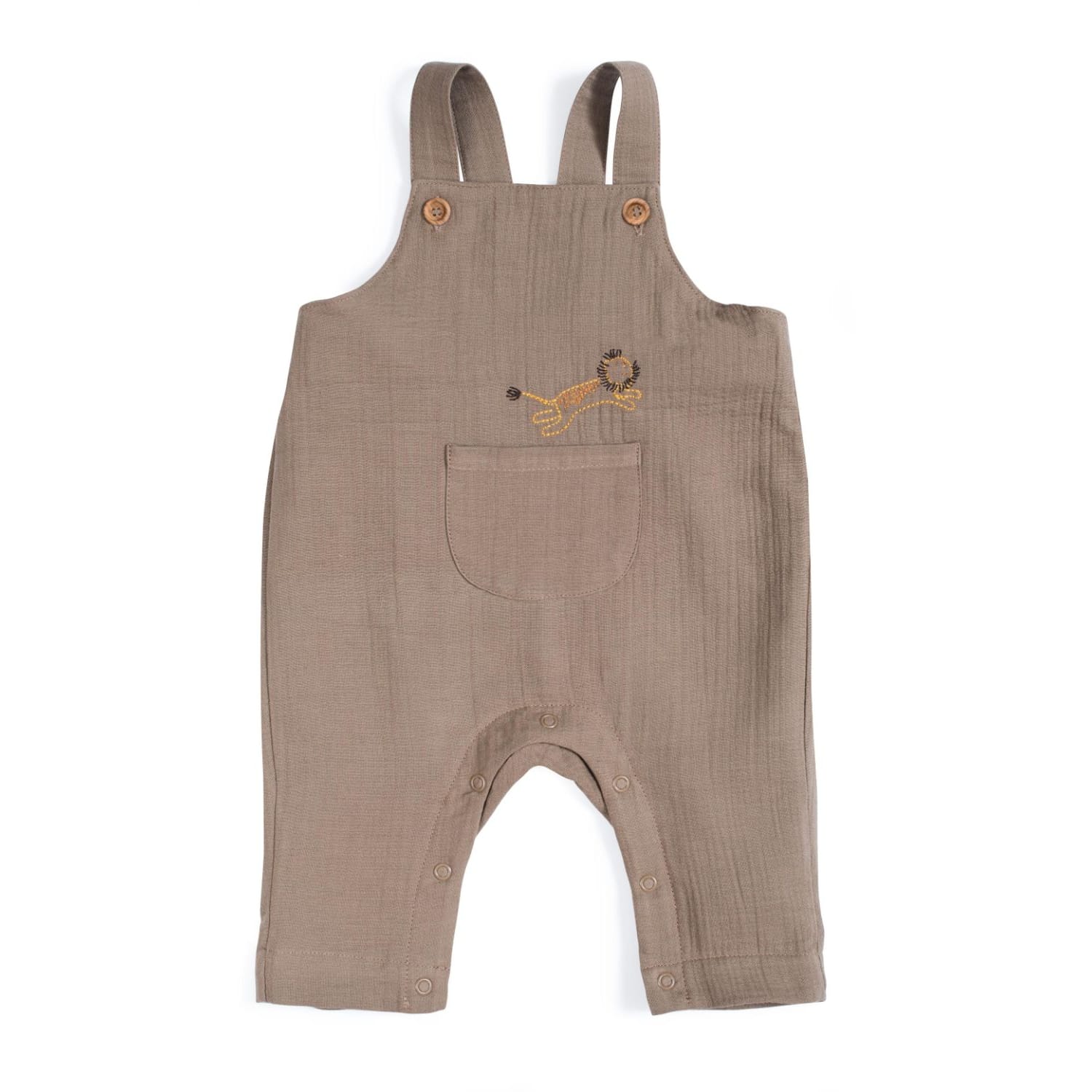 Moulin Roty | Barnabe Salopette in Cotone Leone Sous mon Baobab