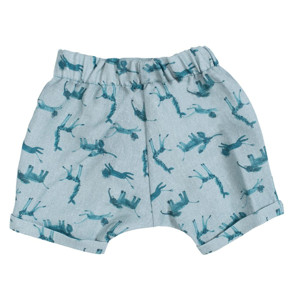 Moulin Roty | Pantaloncini Unisex Bobby in Lino Blu Bambini