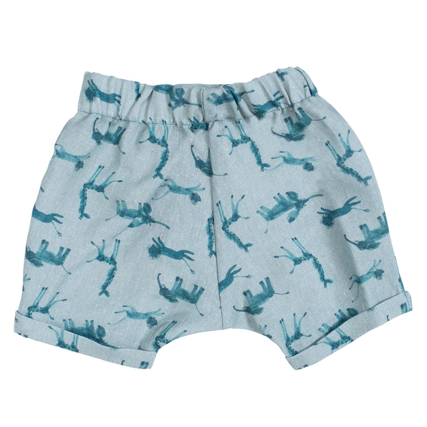 Moulin Roty | Pantaloncini Unisex Bobby in Lino Blu Bambini