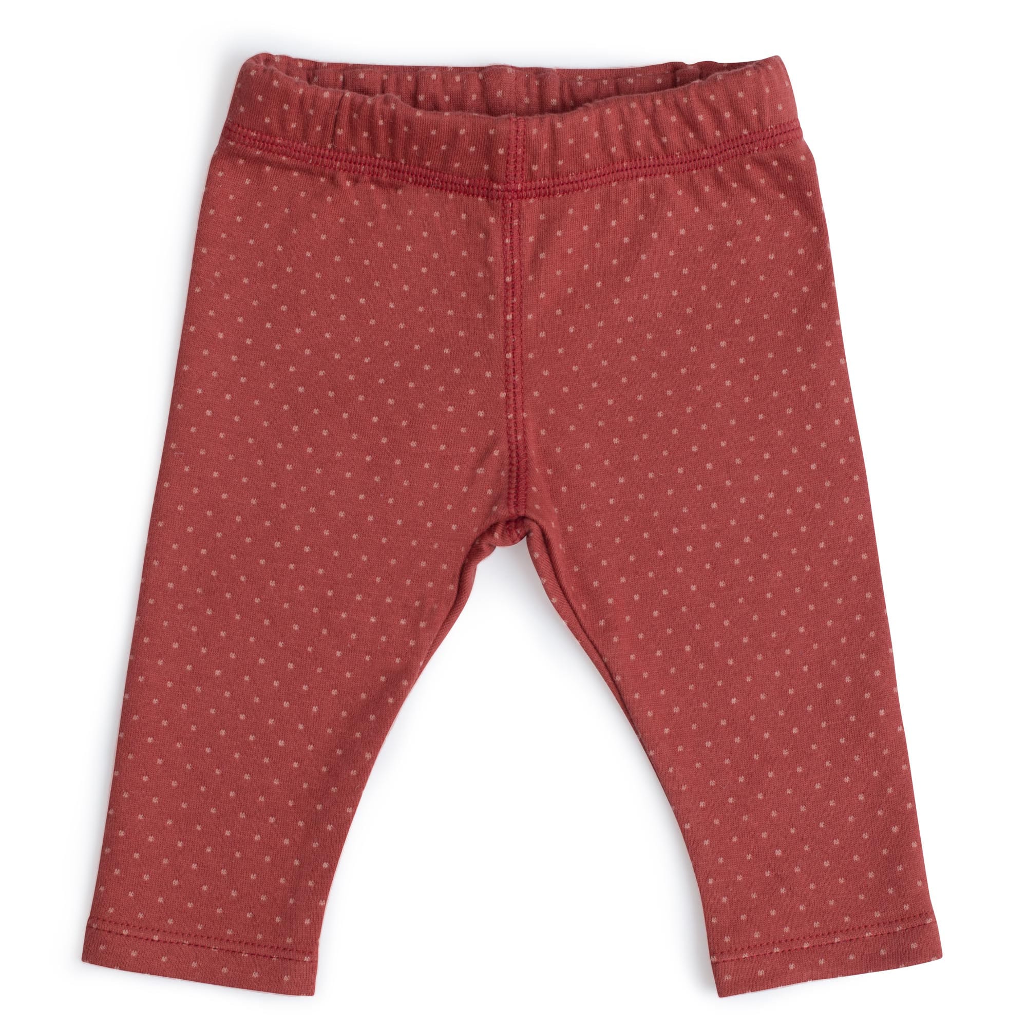 Moulin Roty | Leggings a Pois Badiane in Cotone Rosso Mattone Bimba