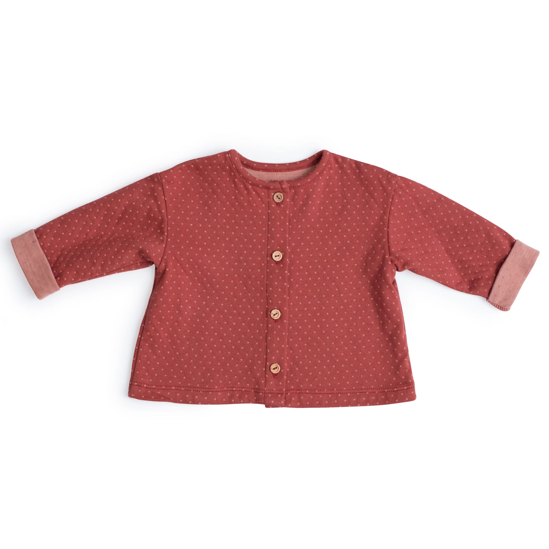Moulin Roty | Cardigan Giacchetta Bonnie in Cotone Rosso Mattone Bimba