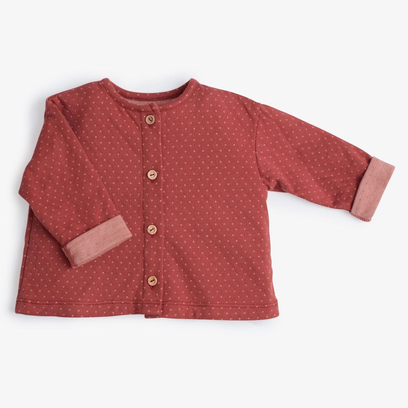 Moulin Roty | Cardigan Giacchetta Bonnie in Cotone Rosso Mattone Bimba