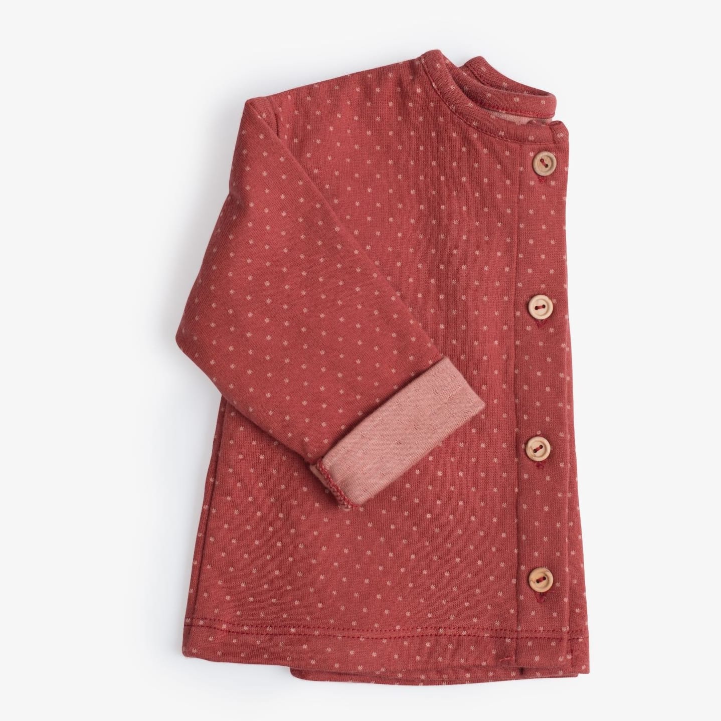 Moulin Roty | Cardigan Giacchetta Bonnie in Cotone Rosso Mattone Bimba