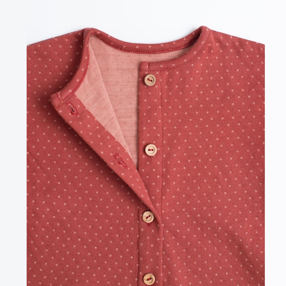 Moulin Roty | Cardigan Giacchetta Bonnie in Cotone Rosso Mattone Bimba