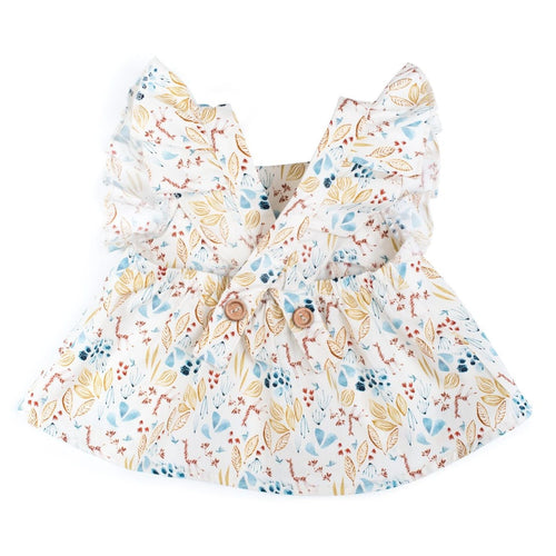 Moulin Roty | Camicetta Blouse Beth con Balze Beige Stampato Bimba