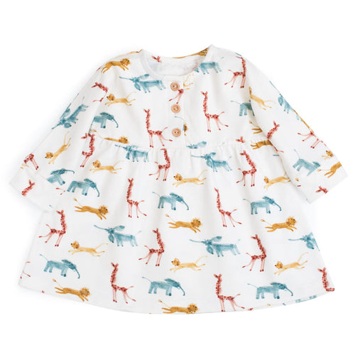 Moulin Roty | Abito Maglina Stampata Betsy in Cotone Bimba