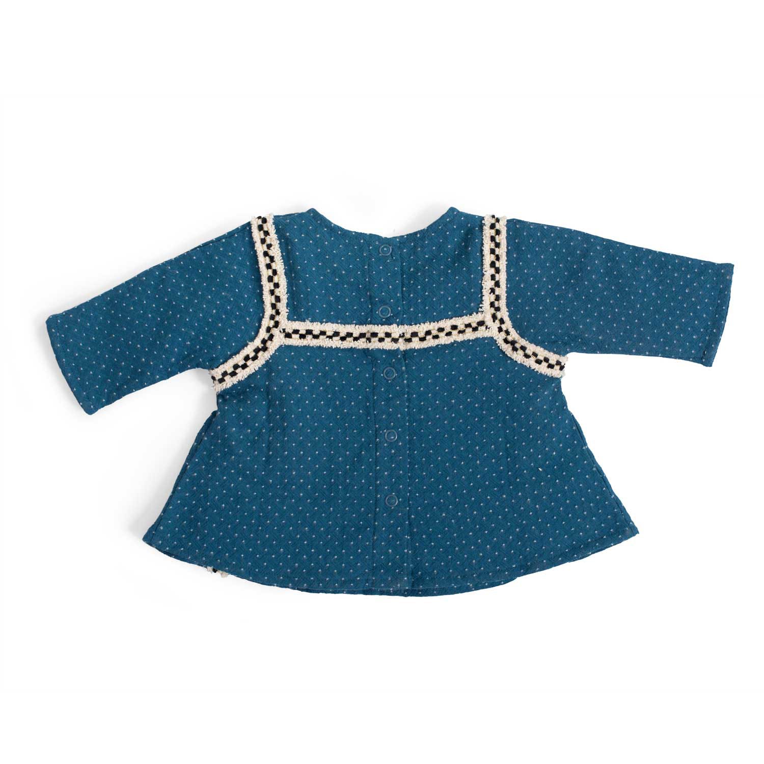 Moulin Roty | Carla Camicetta in Jacquard Blu Pois Sous mon Baobab