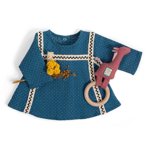 Moulin Roty | Carla Camicetta in Jacquard Blu Pois Sous mon Baobab