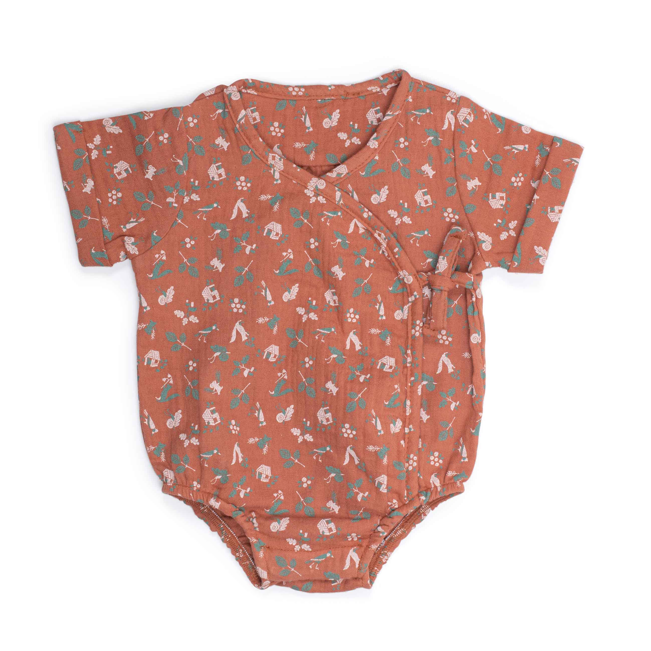 Moulin Roty | Pagliaccetto Mussola di Cotone Bio Nocciola, Faustine Pomme des Bois