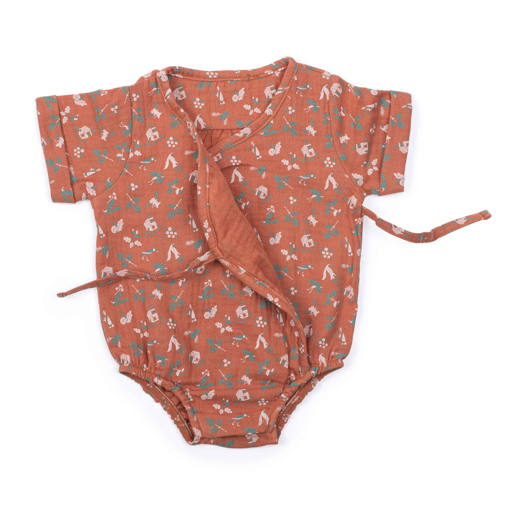 Moulin Roty | Pagliaccetto Mussola di Cotone Bio Nocciola, Faustine Pomme des Bois