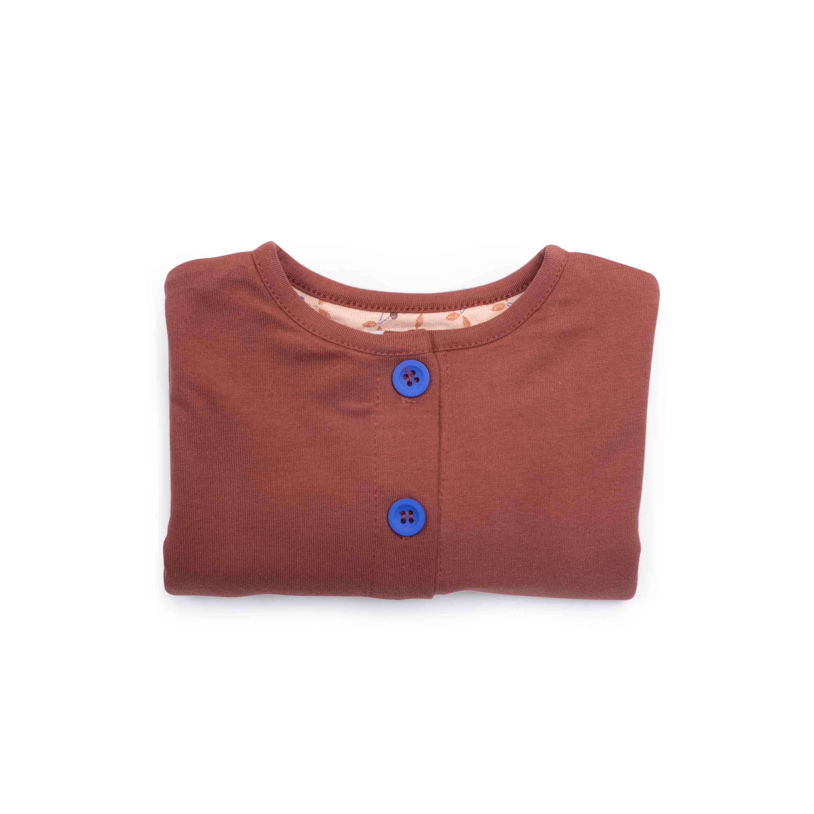 Moulin Roty | Cardigan Cotone Rosso Mattone, Framboise Pomme des Bois