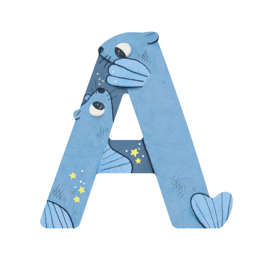 Moulin Roty | Lettere Colorate in Legno per Cameretta Bambini Animali A
