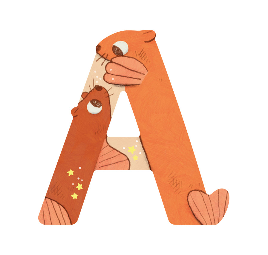Moulin Roty | Lettere Colorate in Legno per Cameretta Bambini Animali A