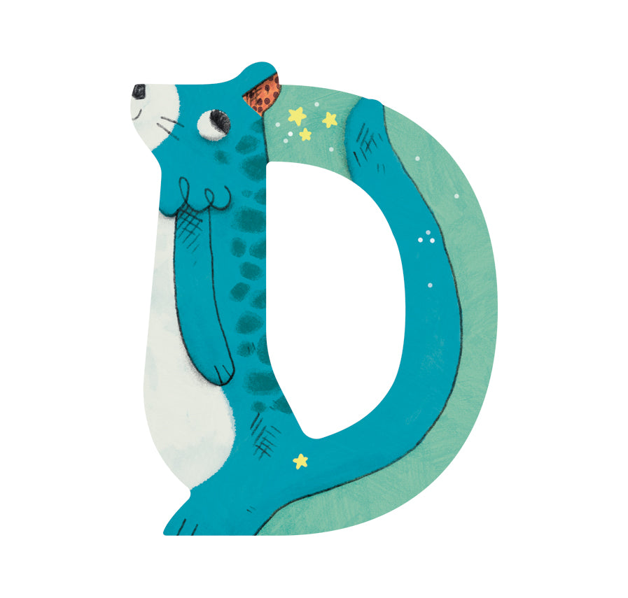 Moulin Roty | Lettere Colorate in Legno per Cameretta Bambini Animali D