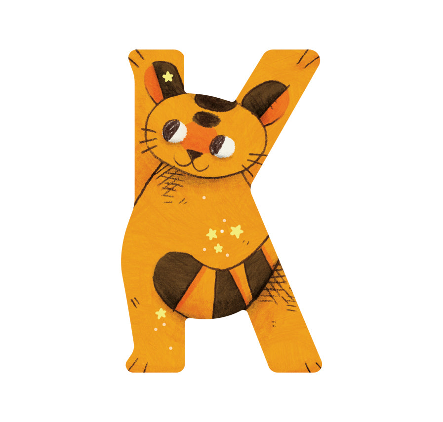 Moulin Roty | Lettere Colorate in Legno per Cameretta Bambini Animali K