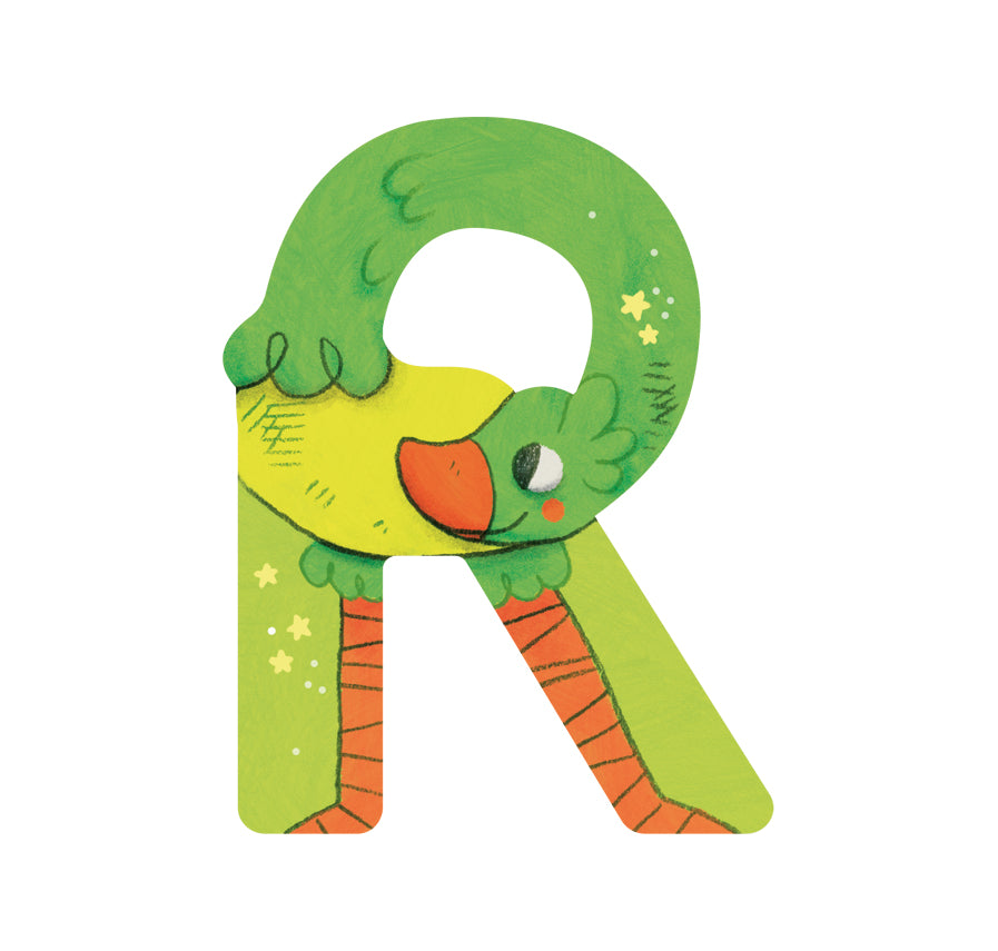 Moulin Roty | Lettere Colorate in Legno per Cameretta Bambini Animali R