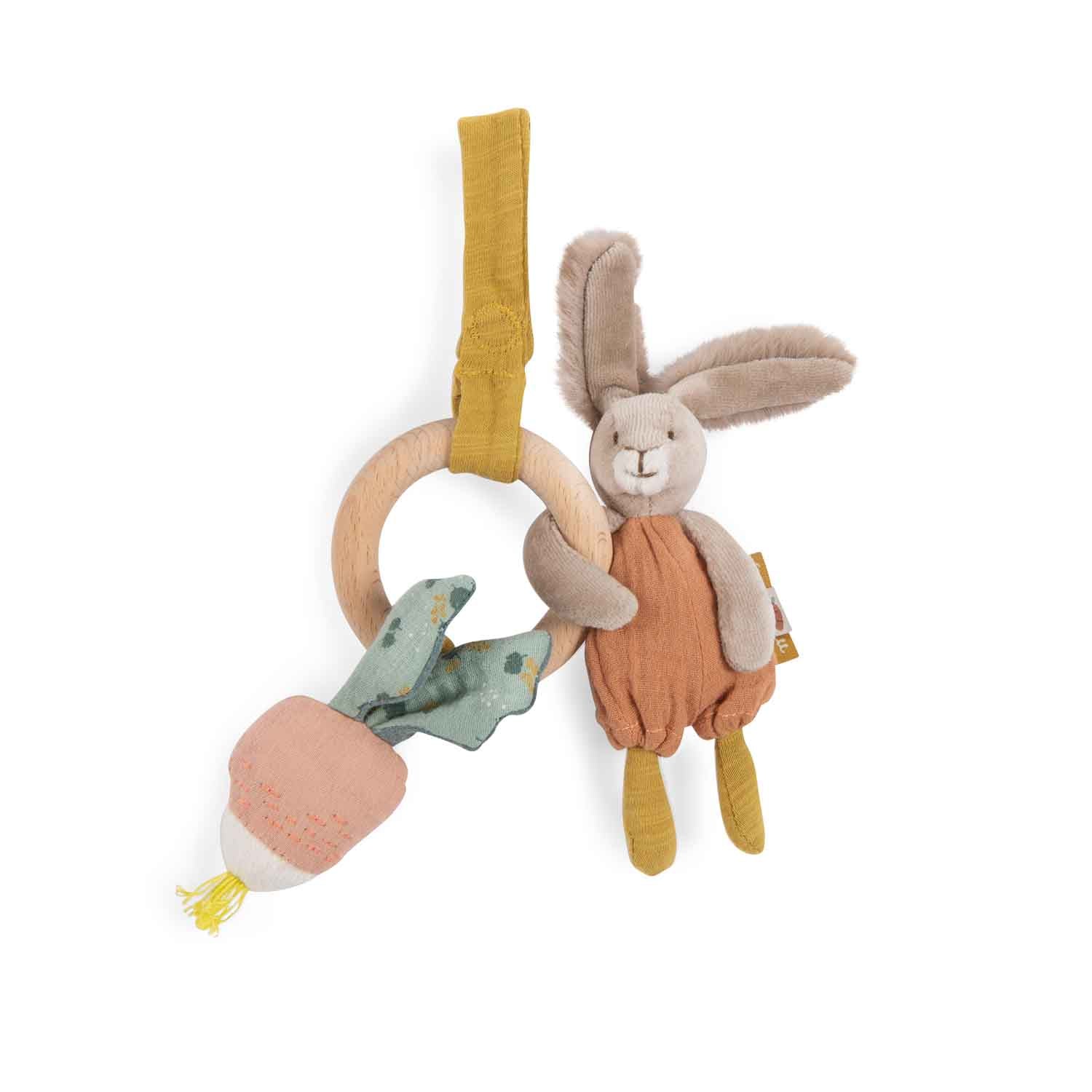 Moulin Roty | Sonaglio anello legno Coniglio Trois petits lapins