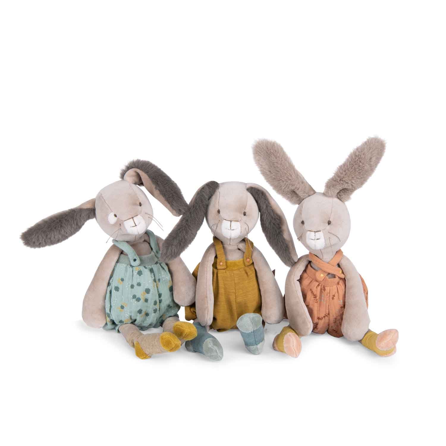 Moulin Roty | Peluche coniglio argila, Trois petits lapins