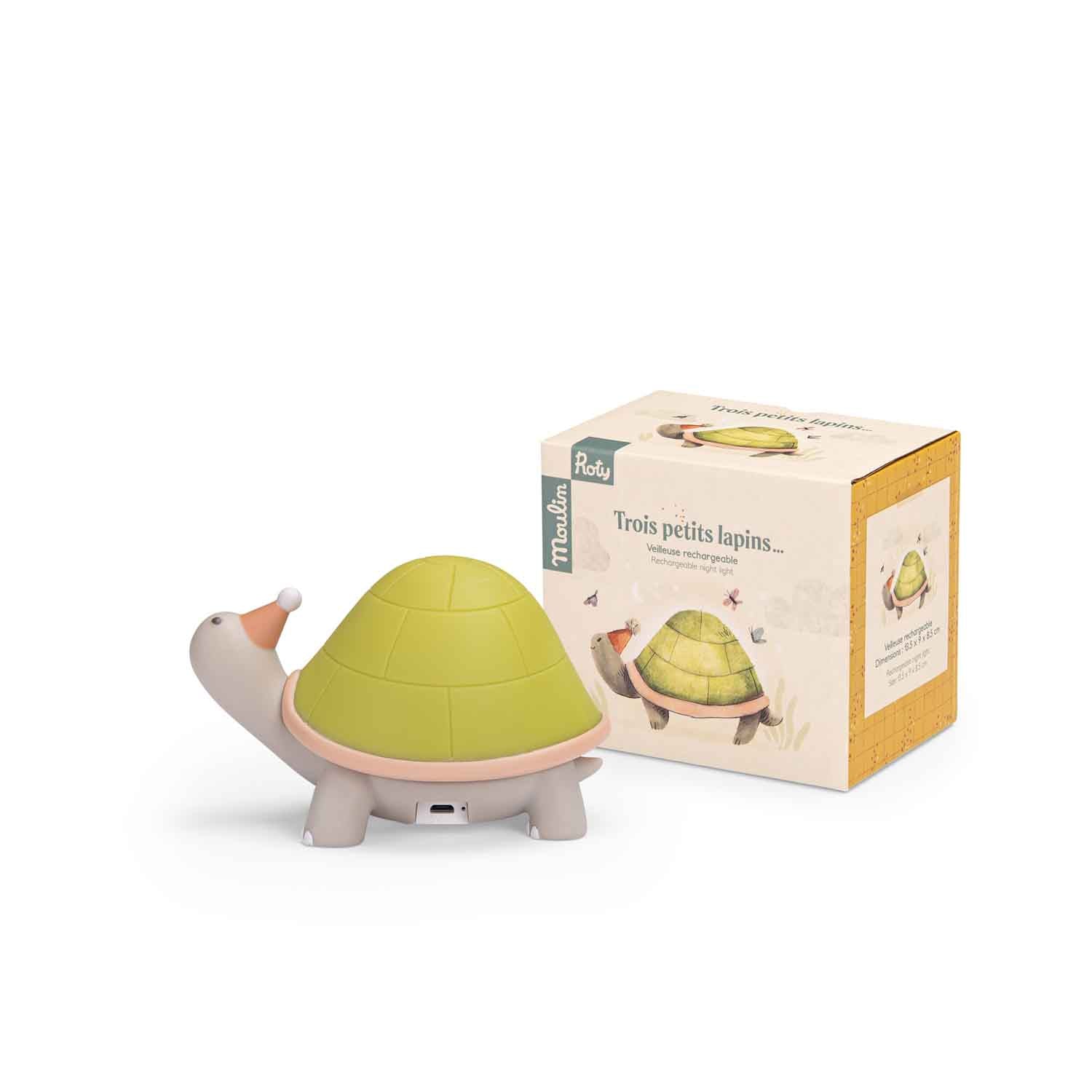 Moulin Roty | Luce Notturna Ricaricabile Tartaruga Trois Petits Lapins