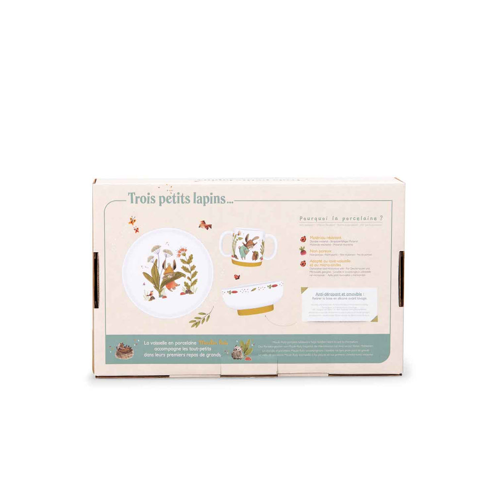 Moulin Roty | Set di Stoviglie in porcellana, Trois petits lapins