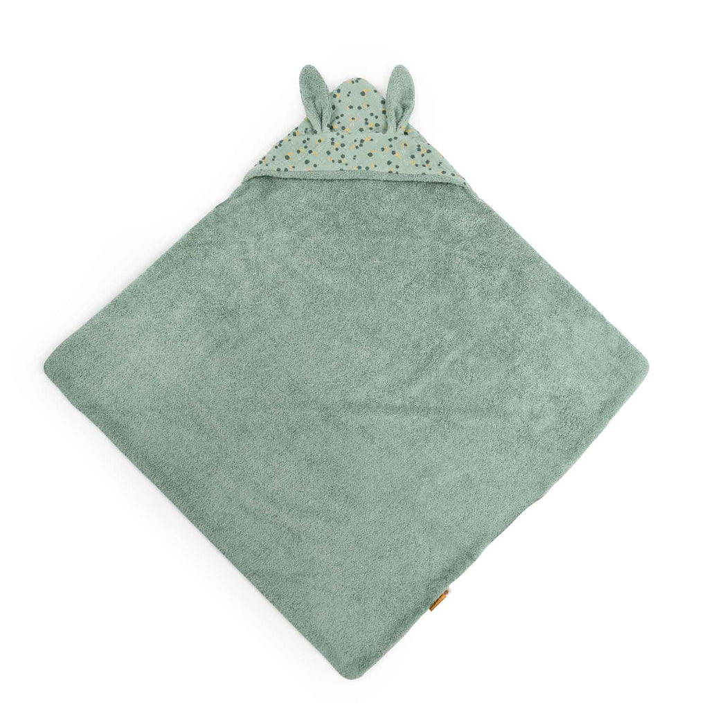 Moulin roty | Accappatoio neonato cotone salvia, Trois petits lapins