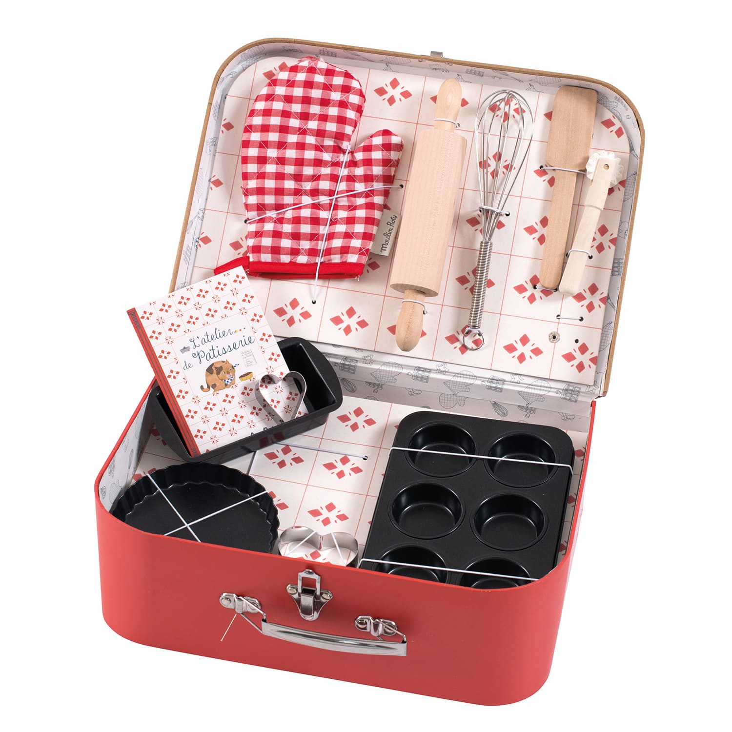 Moulin Roty Valigetta del Pasticciere, 11 accessori, Les Jouets d'Hier
